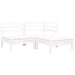 Set mobilier de grădină cu perne, 3 piese, alb, lemn masiv pin - WALTI WALTI