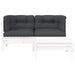 Set mobilier de grădină cu perne, 3 piese, alb, lemn masiv pin - WALTI WALTI