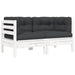 Set mobilier de grădină cu perne, 3 piese, alb, lemn masiv pin - WALTI WALTI