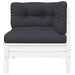 Set mobilier de grădină cu perne, 3 piese, alb, lemn masiv pin - WALTI WALTI