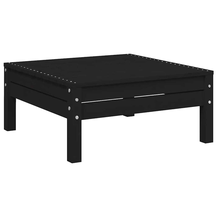 Set mobilier grădină cu perne, 3 piese, negru, lemn masiv pin WALTI