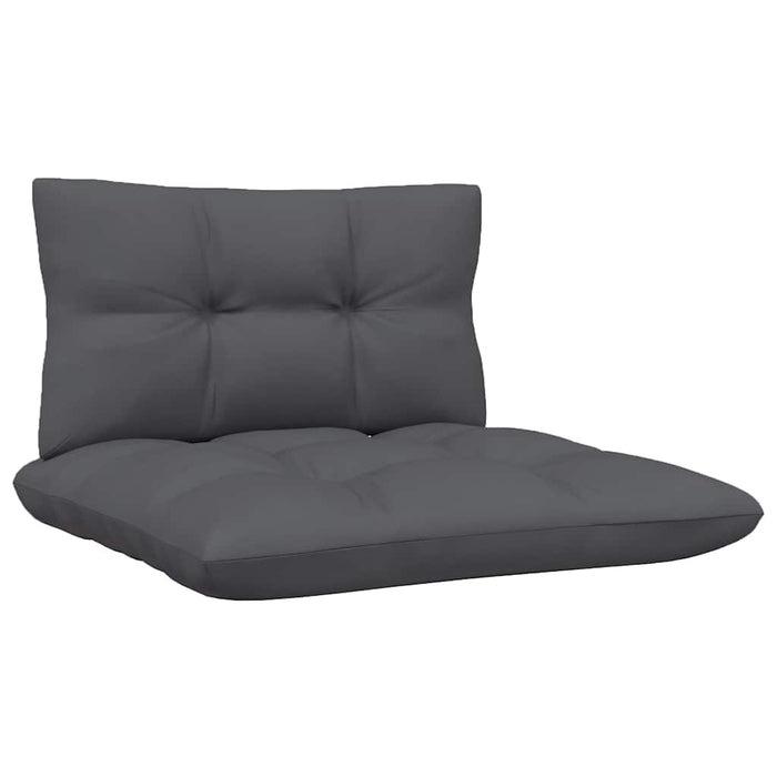 Set mobilier grădină cu perne, 3 piese, negru, lemn masiv pin WALTI
