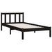 Cadru de pat mic single, negru, 75x190 cm, lemn masiv de pin - WALTI WALTI