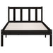 Cadru de pat mic single, negru, 75x190 cm, lemn masiv de pin - WALTI WALTI