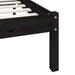 Cadru de pat mic single, negru, 75x190 cm, lemn masiv de pin - WALTI WALTI