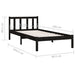 Cadru de pat mic single, negru, 75x190 cm, lemn masiv de pin - WALTI WALTI