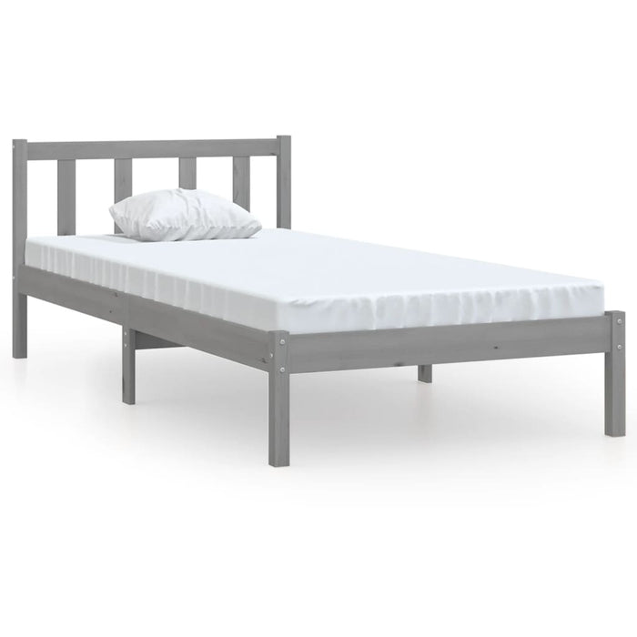Cadru de pat, gri, 90x200 cm, lemn masiv de pin WALTI