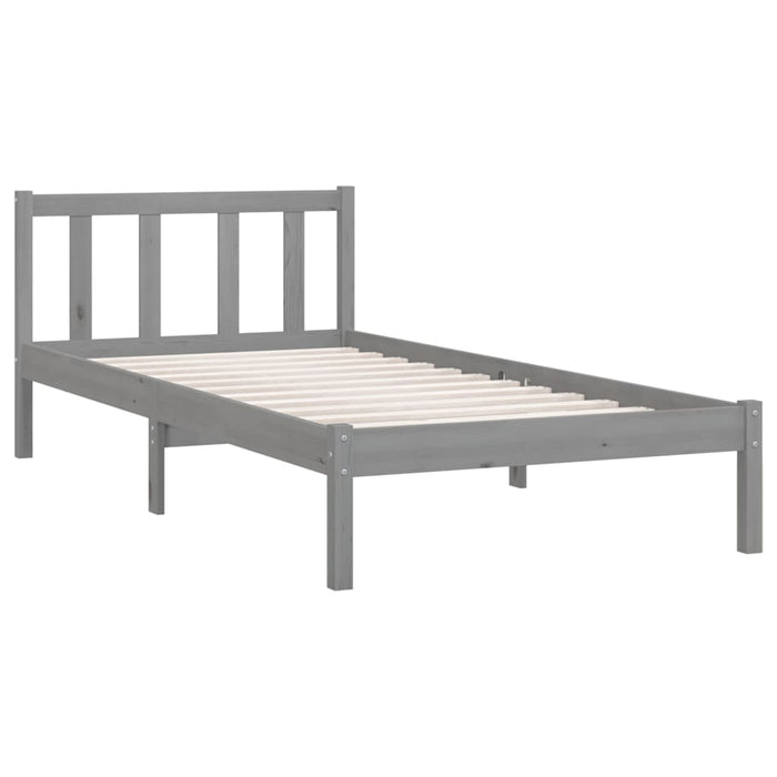 Cadru de pat, gri, 90x200 cm, lemn masiv de pin WALTI