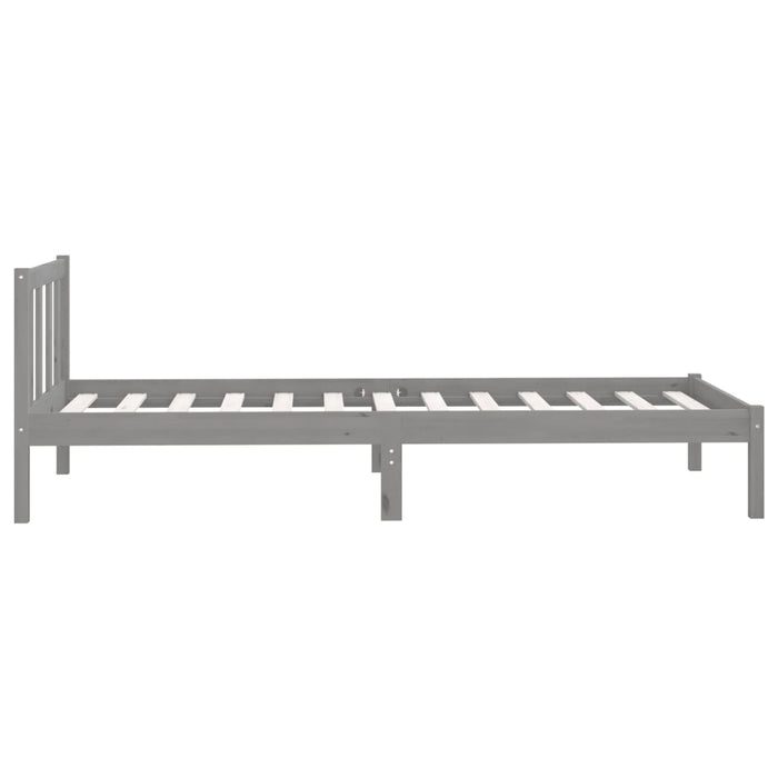 Cadru de pat, gri, 90x200 cm, lemn masiv de pin WALTI