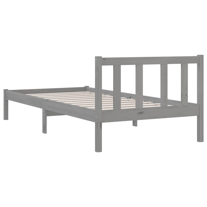 Cadru de pat, gri, 90x200 cm, lemn masiv de pin WALTI