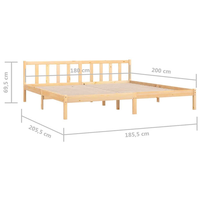 Cadru de pat Super King, 180x200 cm, lemn masiv de pin - WALTI WALTI