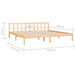 Cadru de pat Super King, 180x200 cm, lemn masiv de pin - WALTI WALTI
