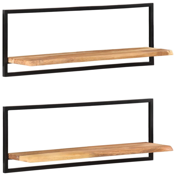 Rafturi de perete 2 buc. 100x24x35 cm lemn masiv acacia/oțel - WALTI WALTI