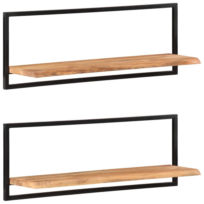 Rafturi de perete 2 buc. 100x24x35 cm lemn masiv acacia/oțel - WALTI WALTI