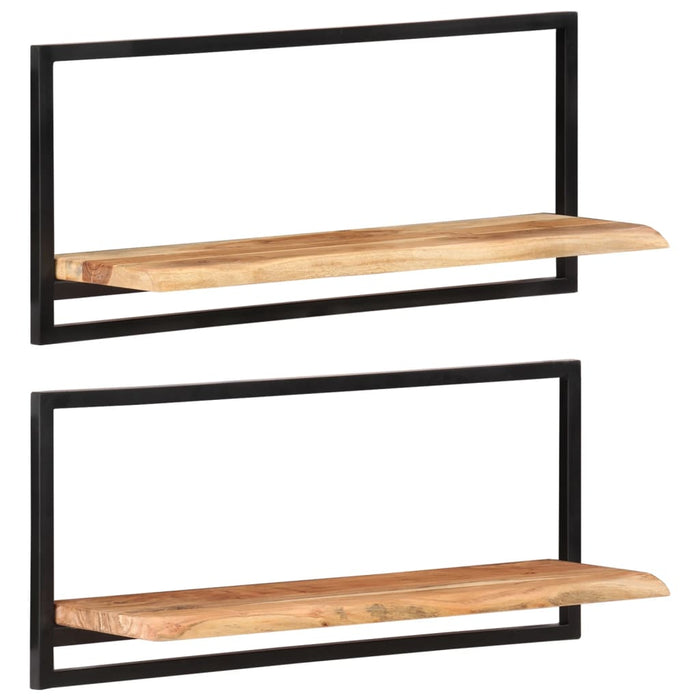 Rafturi de perete 2 buc. 80x25x35 cm lemn masiv acacia/oțel - WALTI WALTI