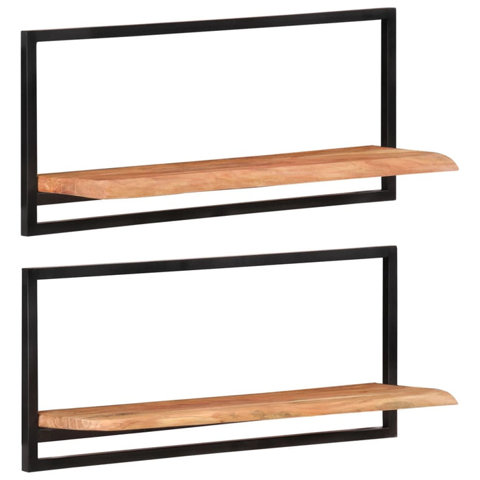 Rafturi de perete 2 buc. 80x25x35 cm lemn masiv acacia/oțel - WALTI WALTI