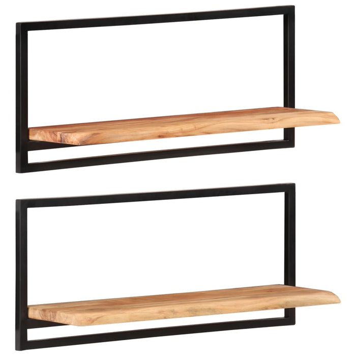 Rafturi de perete 2 buc. 80x25x35 cm lemn masiv acacia/oțel - WALTI WALTI
