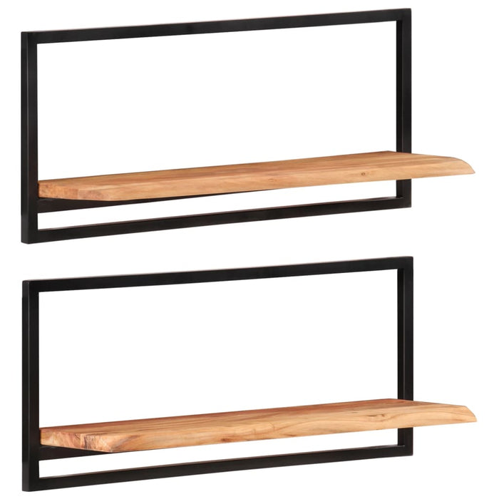 Rafturi de perete 2 buc. 80x25x35 cm lemn masiv acacia/oțel - WALTI WALTI
