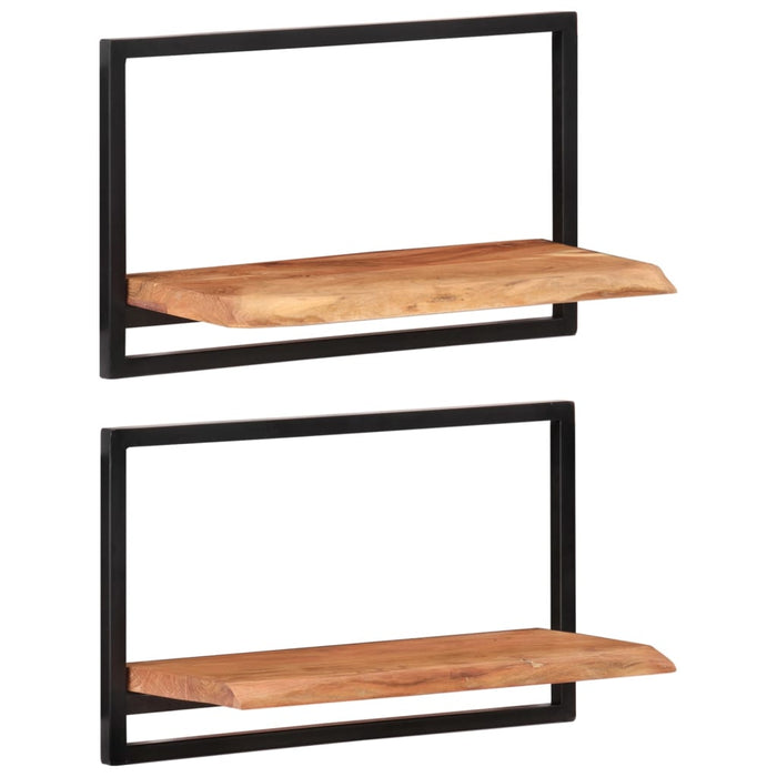 Rafturi de perete 2 buc. 60x25x35 cm lemn masiv acacia/oțel - WALTI WALTI