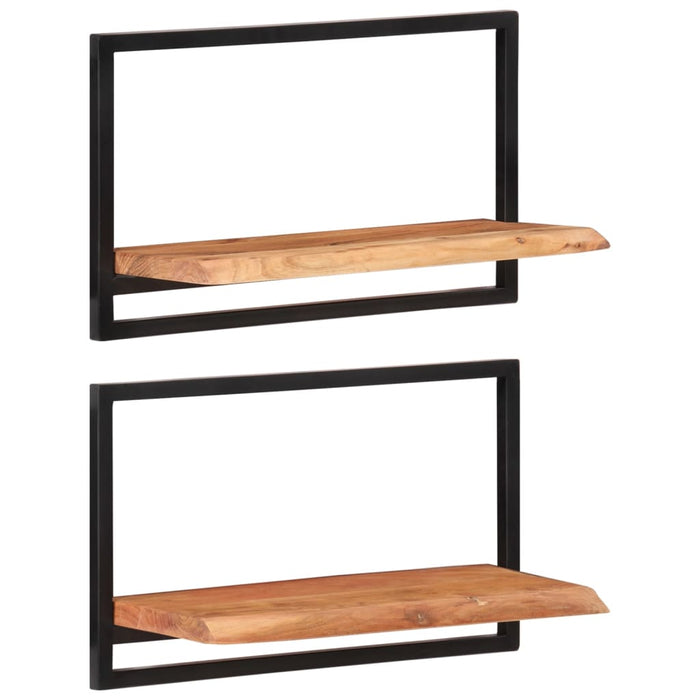 Rafturi de perete 2 buc. 60x25x35 cm lemn masiv acacia/oțel - WALTI WALTI