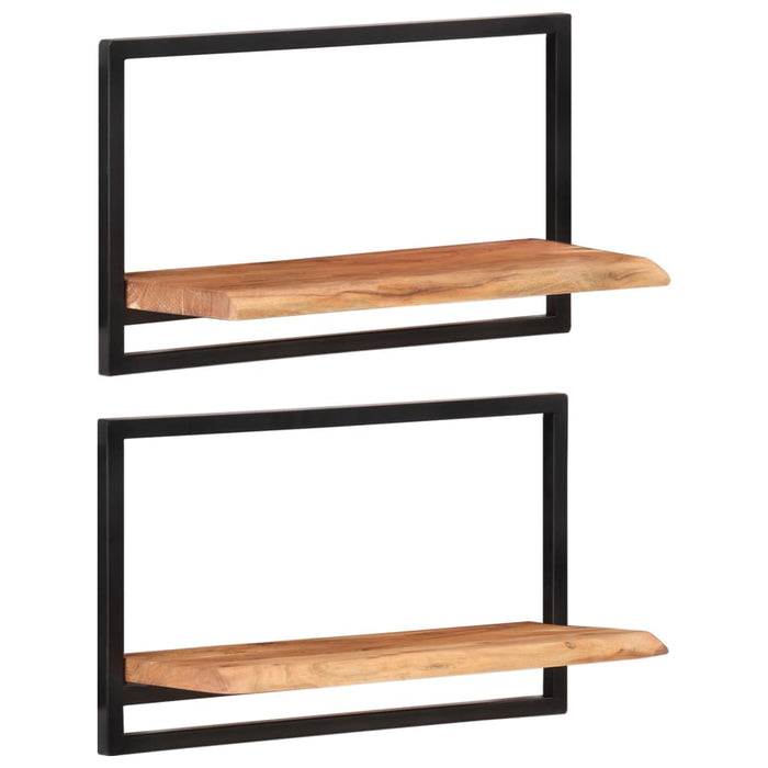 Rafturi de perete 2 buc. 60x25x35 cm lemn masiv acacia/oțel - WALTI WALTI