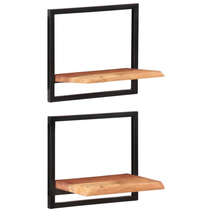 Rafturi de perete 2 buc. 40x24x35 cm lemn masiv acacia/oțel - WALTI WALTI