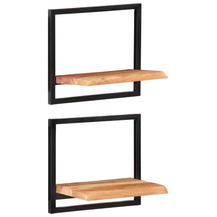 Rafturi de perete 2 buc. 40x24x35 cm lemn masiv acacia/oțel - WALTI WALTI