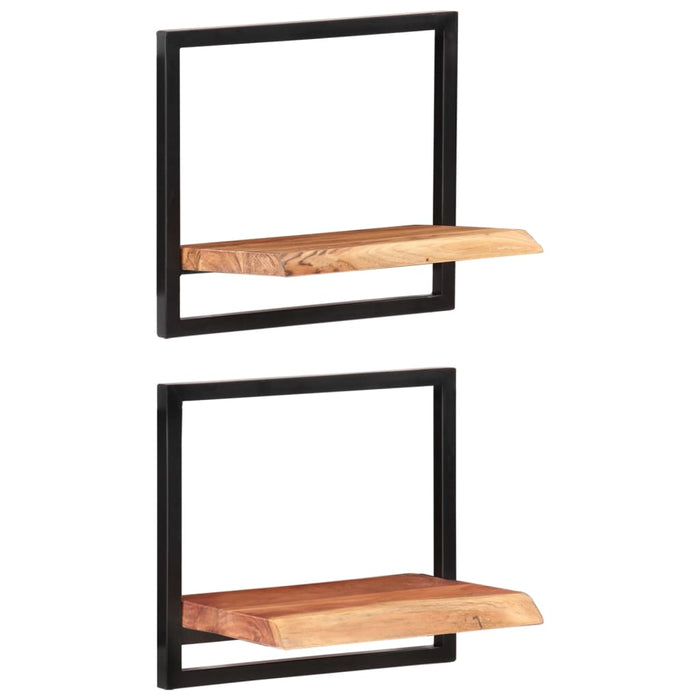 Rafturi de perete 2 buc. 40x24x35 cm lemn masiv acacia/oțel - WALTI WALTI