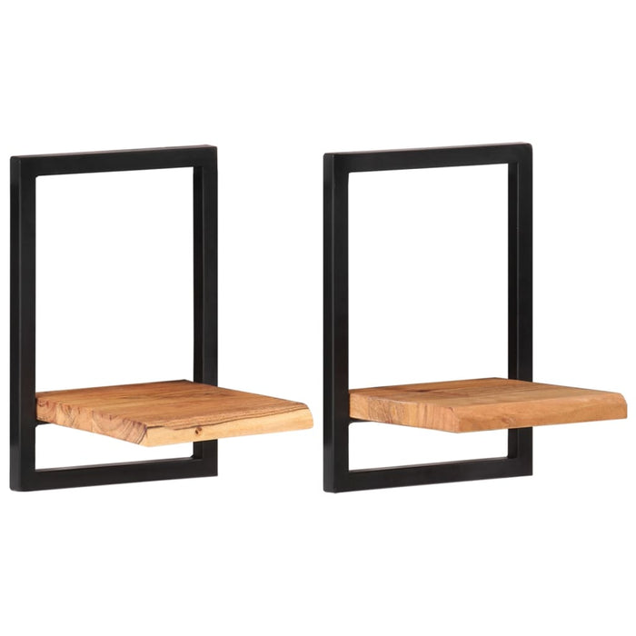 Rafturi de perete 2 buc. 25x25x35 cm lemn masiv acacia/oțel - WALTI WALTI
