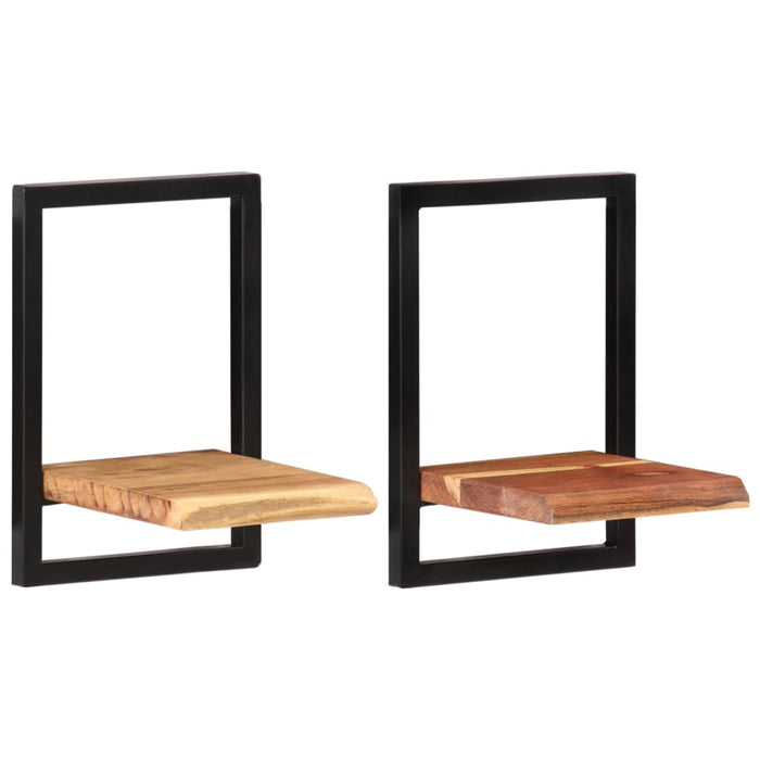 Rafturi de perete 2 buc. 25x25x35 cm lemn masiv acacia/oțel - WALTI WALTI