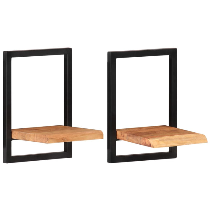 Rafturi de perete 2 buc. 25x25x35 cm lemn masiv acacia/oțel - WALTI WALTI