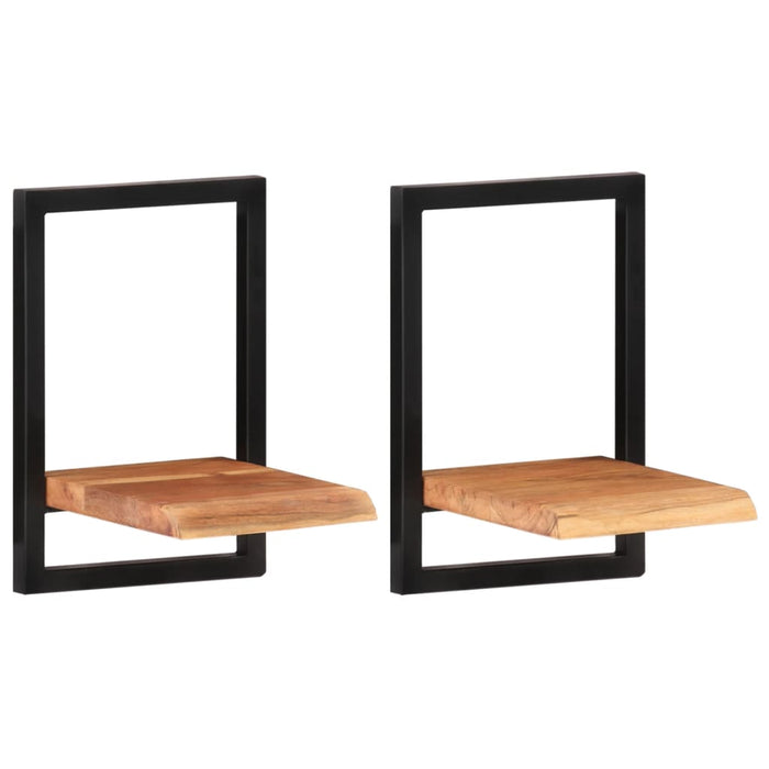 Rafturi de perete 2 buc. 25x25x35 cm lemn masiv acacia/oțel - WALTI WALTI