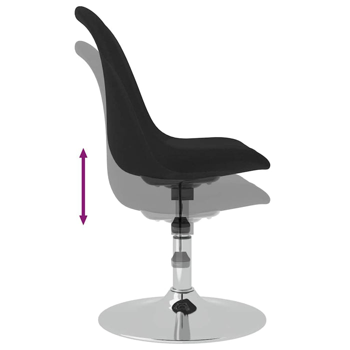 Scaune de bucătărie pivotante, 2 buc., negru, material textil WALTI