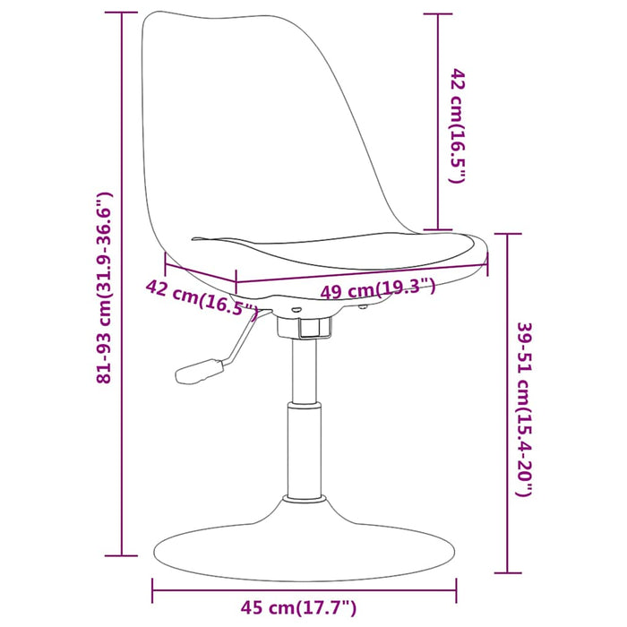 Scaune de bucătărie pivotante, 2 buc., negru, material textil WALTI