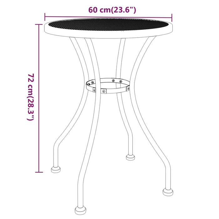 Masă de grădină antracit Ø60x72 cm plasă metalică expandată - WALTI WALTI