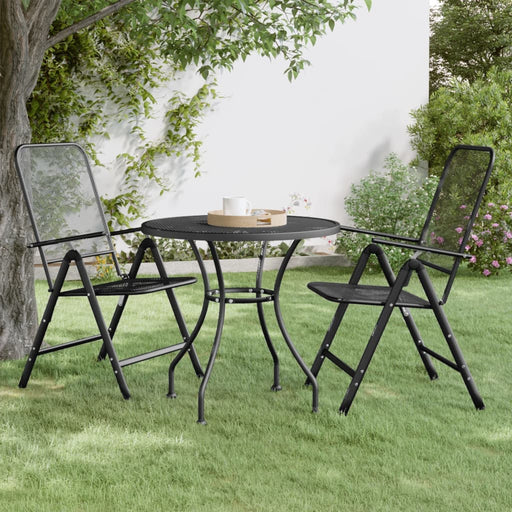 Masă de grădină antracit Ø80x72 cm plasă metalică expandată - WALTI WALTI