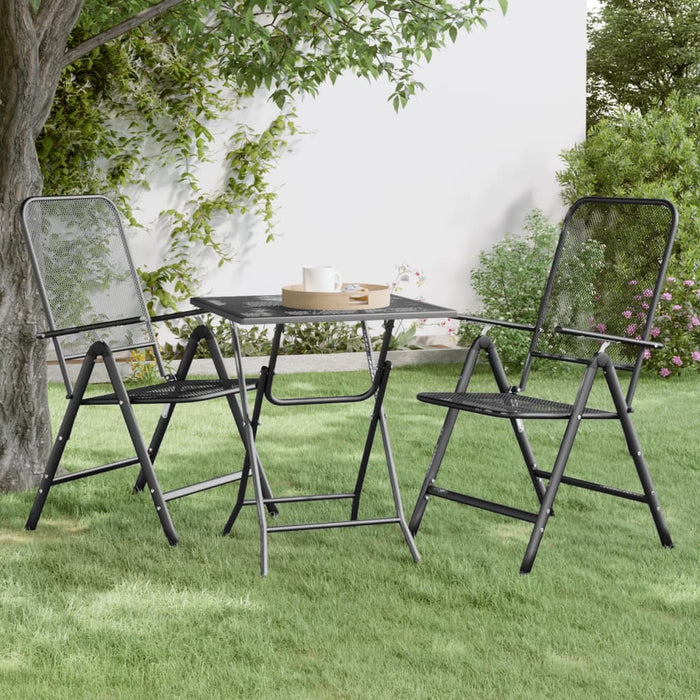 Masă de grădină antracit 60x60x72 cm plasă metalică expandată WALTI