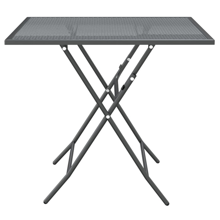 Masă de grădină antracit 80x80x72 cm plasă metalică expandată - WALTI WALTI