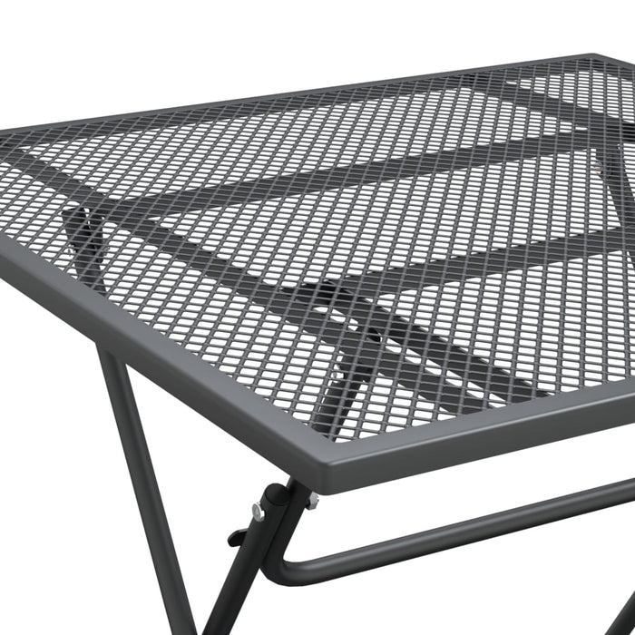 Masă de grădină antracit 80x80x72 cm plasă metalică expandată - WALTI WALTI