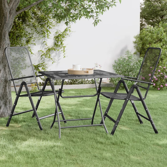 Masă de grădină antracit 80x80x72 cm plasă metalică expandată - WALTI WALTI