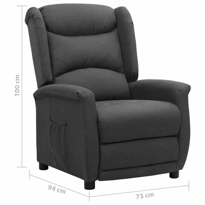 Fotoliu rabatabil, gri închis, material textil WALTI