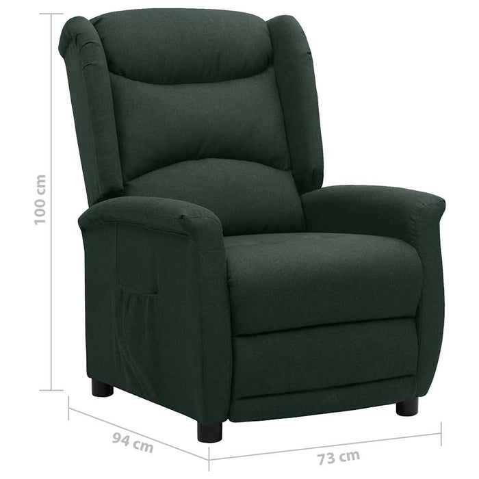 Fotoliu rabatabil, verde închis, material textil WALTI