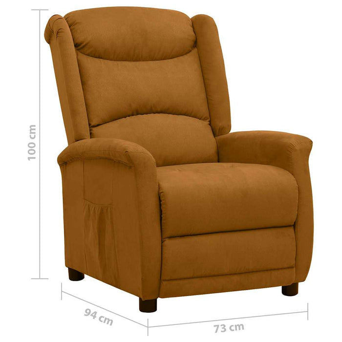 Fotoliu rabatabil, maro, material textil microfibră WALTI