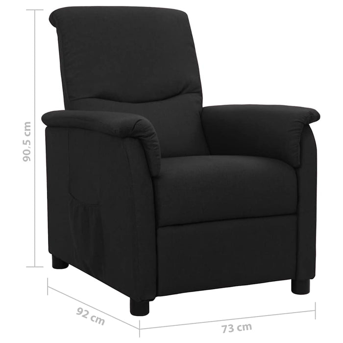 Fotoliu rabatabil, negru, material textil WALTI