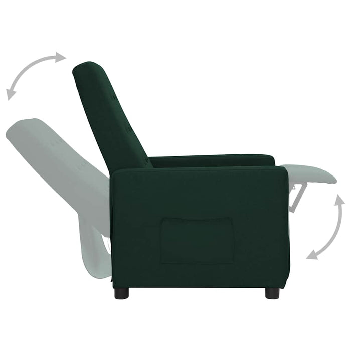 Fotoliu rabatabil, verde închis, material textil WALTI