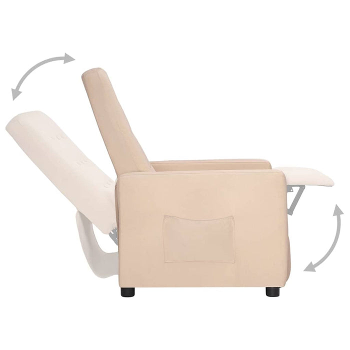 Fotoliu rabatabil, gri taupe, material textil WALTI