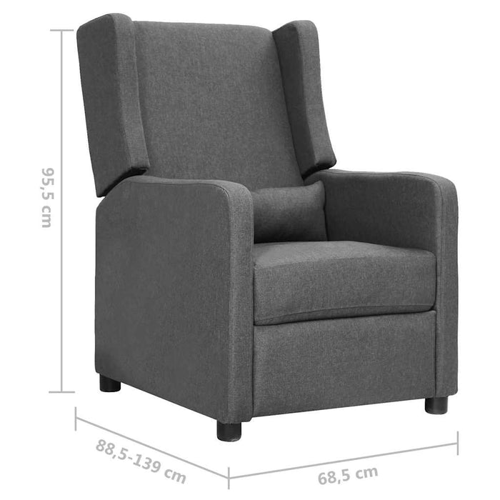 Fotoliu rabatabil, gri deschis, material textil WALTI