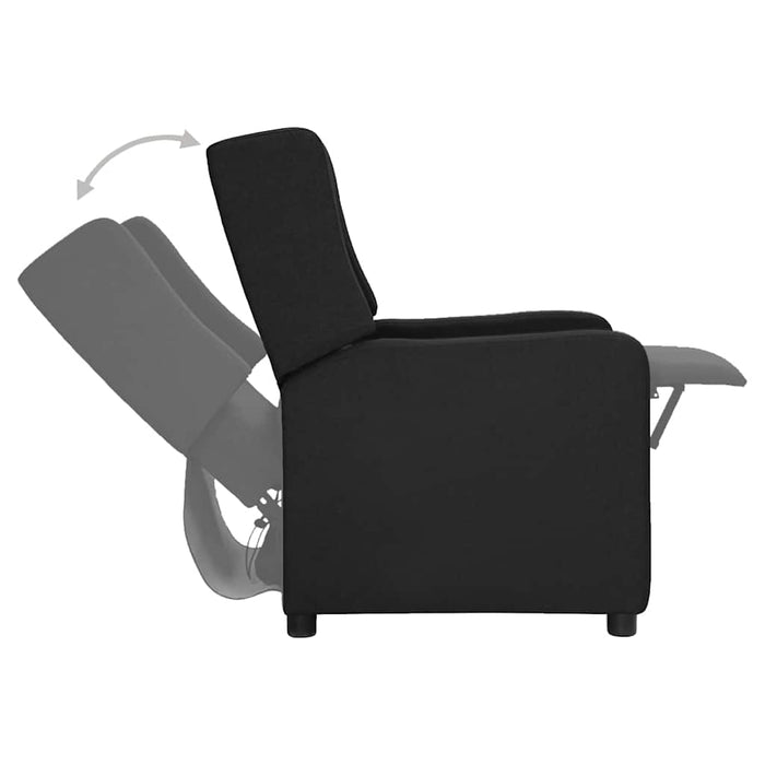 Fotoliu rabatabil, negru, material textil WALTI