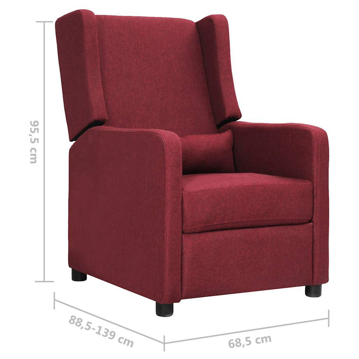 Fotoliu rabatabil, roșu vin, material textil WALTI