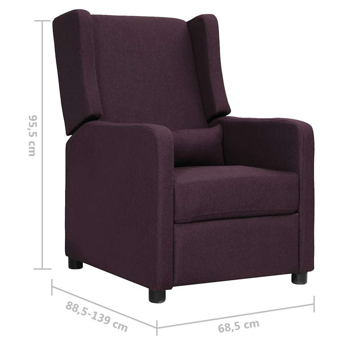 Fotoliu rabatabil, violet, material textil WALTI